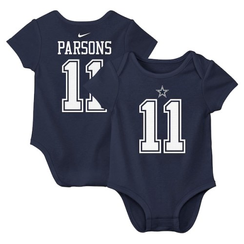 Newborn & Infant Dallas Cowboys Micah Parsons Nike Navy Player Name & Number Bodysuit