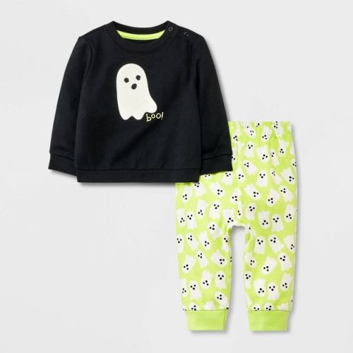 Baby Ghost Graphic Top & Pants Set - Cat & Jack™ Black 0-3m