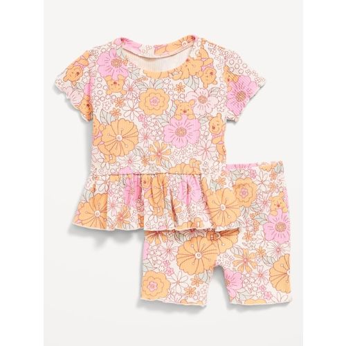 Disney© Ribbed Lettuce-Edge Top and Shorts Set for Baby | Old Navy
