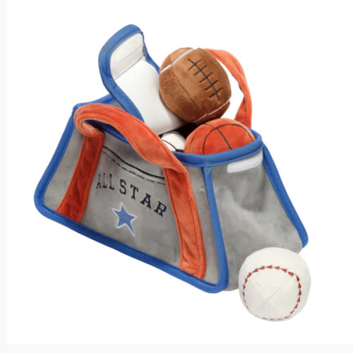 Baby Sports Interactive Plush Toy Set - Football/Basketball/Baseball – Lambs & Ivy