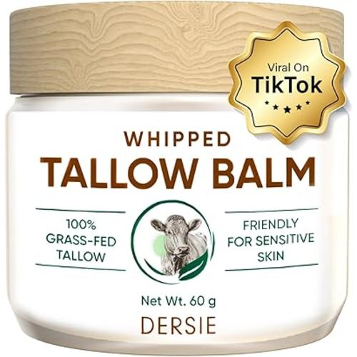 Whipped Beef Tallow Balm for Skin: Tallow Face Moisturizer with Australia Emu Oil, Blue Cypress, Sandalwood Oil –Fresh Herbal Scent - Eczema Relief - Suitable for Sensitive Skin - 2.12 OZ