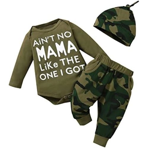 Newborn Infant Baby Clothes Long Sleeve Romper + Pants + Hat 3PCS Outfits Set