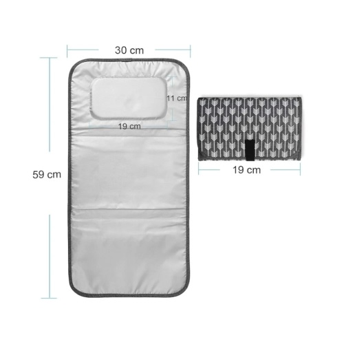 Lekebaby Portable Diaper Changing Pad, Waterproof Baby Change Mat with Built-in Head Cushion for Moms and Dads on Travel, Arrow Print, Grey : Amazon.com.au: Baby