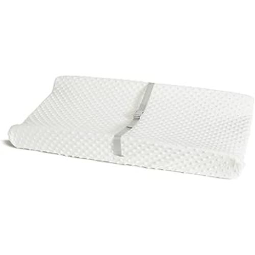 Munchkin Secure Grip Baby Diaper Changing Pad with Cover for Dresser, Waterproof and Wipeable, Contoured, Standard Size (14.75" x 31"), White
