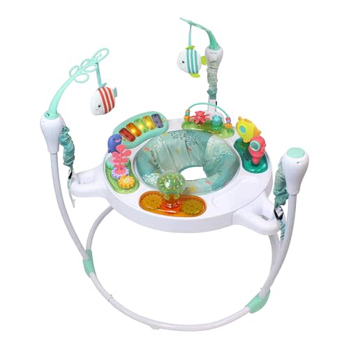 Infantino Magic Motion Activity Jumper, Under The Sea Baby Jumper with 360° Seat, Removable Piano, Lights & Music, Adjustable Height Activity Center, Motor Skills and Sensory Play, Ages 4+ Months