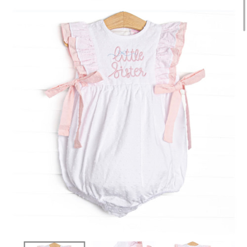 Little Sister Embroidered Bubble, White – Stitchy Fish