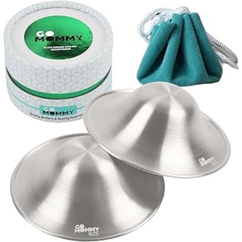 The Original Silver Nursing Cups, Nipple Shields for Nursing Newborn, Nipple Protector for Breastfeeding, Nipple Covers Breastfeeding, No Need Nipple Cream, Newborn Essentials Must Haves