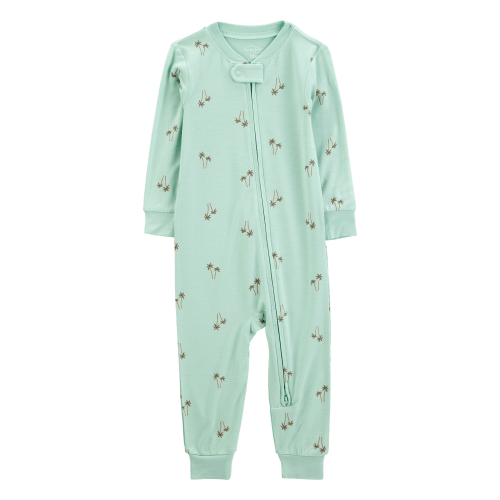 Baby Palm Tree Print PurelySoft Footless 1-Piece Pajamas - Mint - Carter's | Carter's