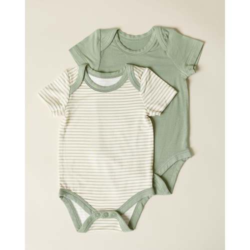 Baby Onesie Two-Pack | Sage Candy Stripe - Kindred Bravely