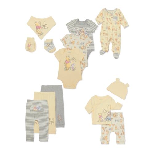 Disney Baby Wishes + Dreams Winnie the Pooh Layette Shower Gift Set Bundle, 13-Piece, Sizes NB-3/6M