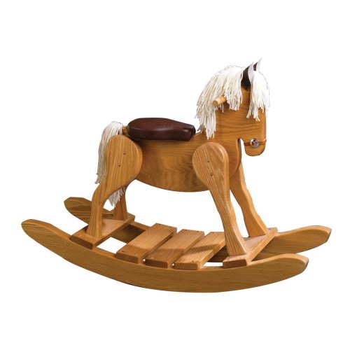 Wooden Rocking Horse with Padded Seat