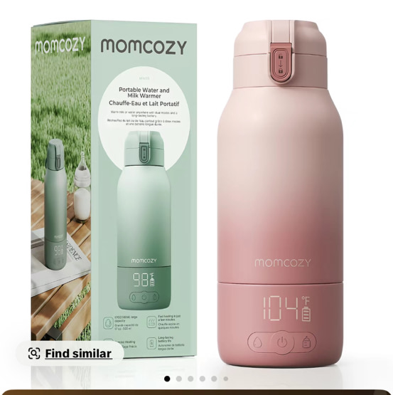 Momcozy Portable Milk Warmer for Travel – Dual Heating Modes for Breast Milk & Water, Portable Bottle Warmer with Fast Heating & Long Battery Life, 17 Ounces Large Capacity, Purple