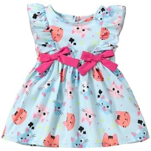 Mioglrie Baby Girl Dress Summer Girl Clothes Infant Outfits Ruffle Sleeveless Sundress Playwear Cute Dresses for Girls