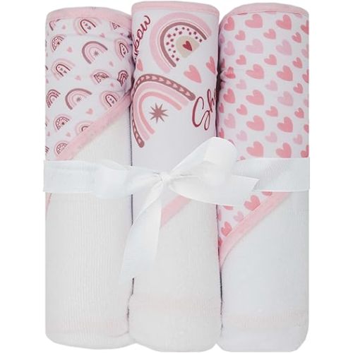 Hooded Baby Towels, Baby Bath Towels, Baby Towels with Hood, Hooded Baby Towel, Toddler Towels, Baby Hooded Towel, 30" x 26", 3PK (Rainbow)