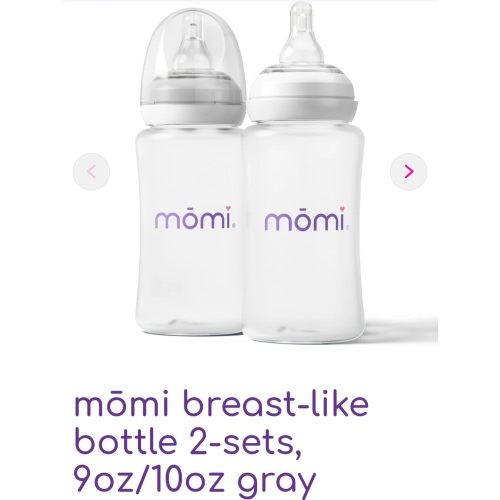 mōmi breast-like baby bottle 2-sets, 9oz/10oz gray | mōmi