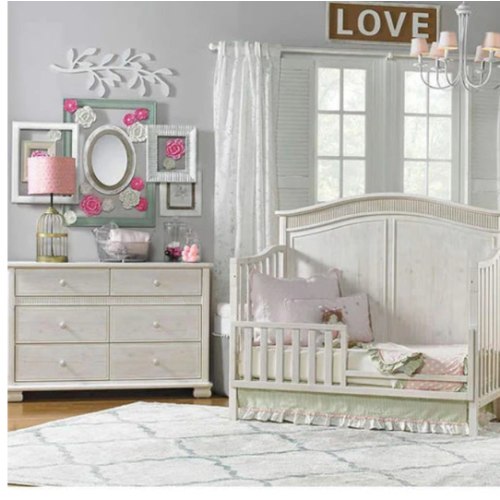 Dolce Babi Florenza Nursery Set - Crib and Dresser Set With Toddler Rail and Changer Top