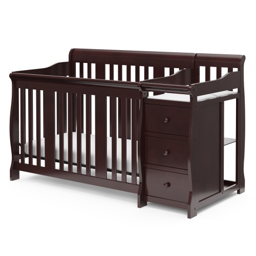 Storkcraft Portofino 5-in-1 Convertible Baby Crib and Changer, Espresso