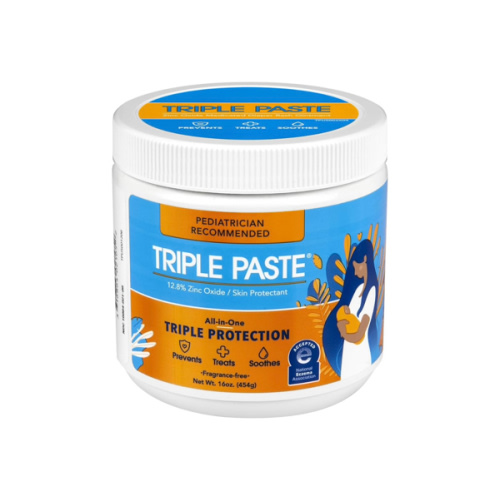 Triple Paste Diaper Rash Cream for Baby - 16 Oz Tub - Zinc Oxide Ointment Treats, Soothes and Prevents Diaper Rash - Pediatrician-Recommended Hypoallergenic Formula with Soothing Botanicals