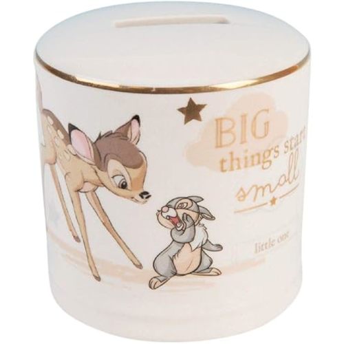 Happy Homewares Bambi and Thumper Sketch Magical Moments Ceramic Money Bank - Officially Licensed