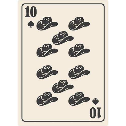 Cowboy Hats Western Wall Art – Unframed 8x10 Poster – Vintage Playing Card-Inspired Print with Rustic Country Flair – Farmhouse, Bar, or Cabin Decor