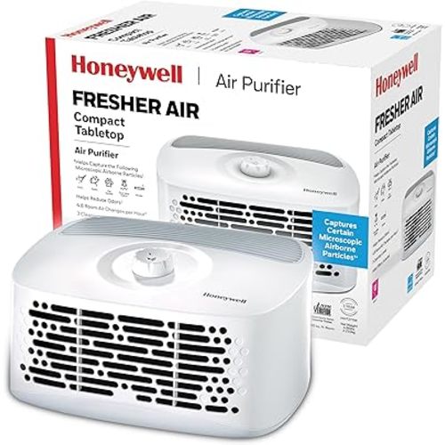 Honeywell Air Purifier for Home, 465 Ft² in 1 hour, Dual Action Filter, Reduces Dust, Pollen, Pet Dander, Odors, Smoke, Compact Allergen Reducer, White HHT270