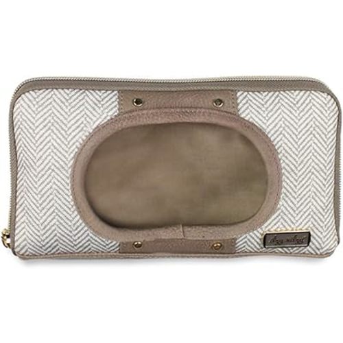 Itzy Ritzy Travel Wipes Case – Portable, Refillable Wipe Pouch Includes Removable Clips for Car Visor or Seat Back; Holder is Perfect for Diaper Bag & Travel - Holds Up to 64 Wipes (Vanilla Latte)