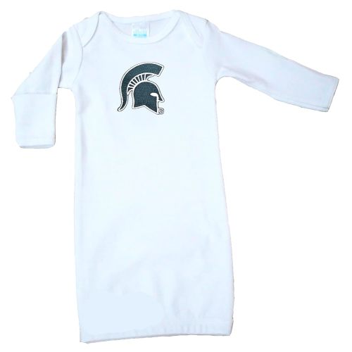 Michigan State University Spartans Baby White Layette Gown 0-3 Months