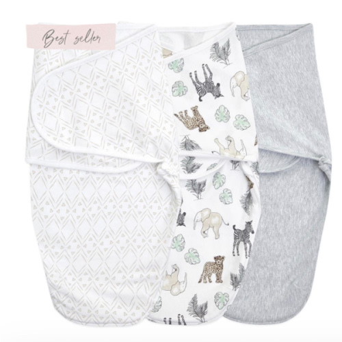 aden + anais essentials easy swaddle wrap quick change 3 pack