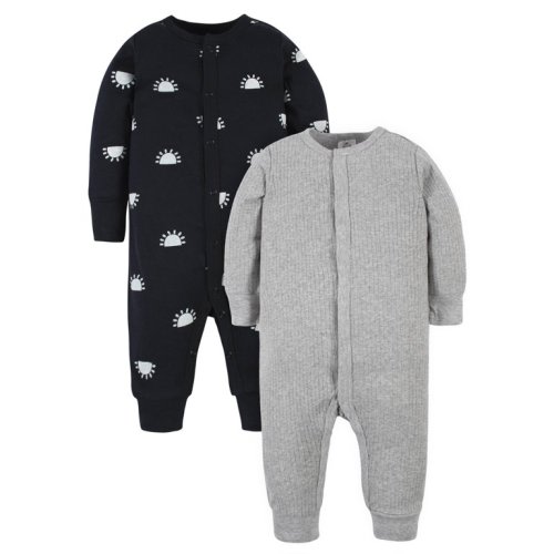 Modern Moments by Gerber Baby Boy Coveralls, 2-Pack, Newborn-12 Months