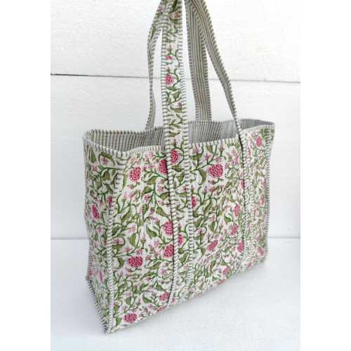 Quilted Tote Bag, Cotton Large Shopping Bag, Travel Bag, Gifts For Her