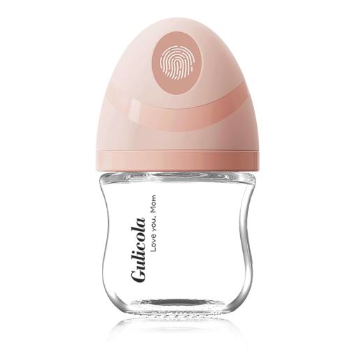 Natural Small Glass Baby Bottle 3 oz, Very Slow Flow Nipple, 1 pk - Pink