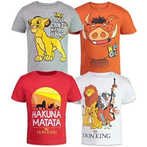 Disney Toy Story Lion King 4 Pack T-Shirts Infant to Big Kid Sizes (12 Months - 20)
