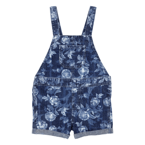 Baby Iconic Denim Floral Shortalls - Blue - OshKosh | Carter's