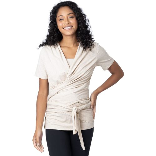 Kindred Bravely Organic Cotton Skin to Skin Wrap Top | Kangaroo Shirt for Mom and Baby - Medium - Oatmeal Heather
