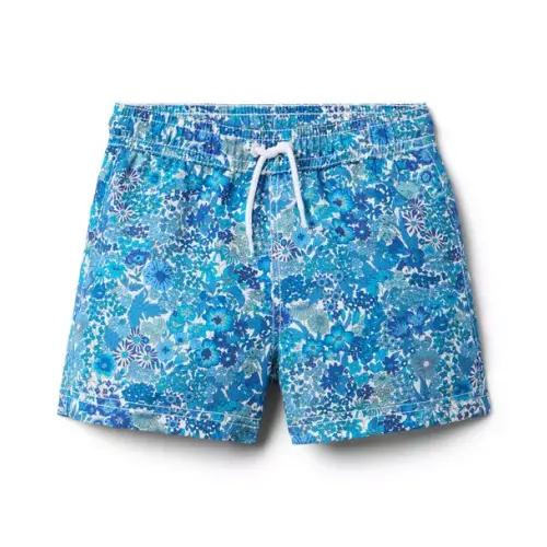 Boy Blue Margaret Annie Floral Margaret Annie Recycled Swim Trunk Made With Liberty Fabric by Janie and Jack