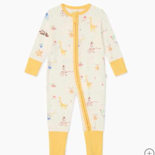 Party Animals Print Clever Zip Baby Pajamas | MORI US