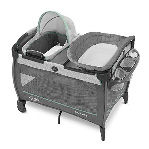 COLOR: DERBY - Graco Pack 'n Play Close2Baby Bassinet Playard Features Portable Bassinet Diaper Changer and More, Derby - 27x29x33 Inch (Pack of 1)