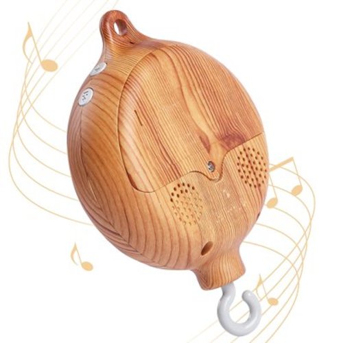 Baby Crib Mobile Musical Box - Mobile Rotary Music Box Imitation Wood - Music Box with Rotating Hook -Crib Mobile Motor Battery Operated Plays 35 Tunes Crib Toys Attachments (Without Arm)