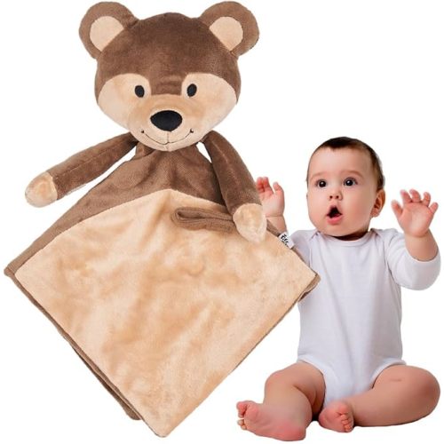 Riff Raff Baby Sleep Toy Soother - Musical Plush Bear with White Noise & Lullaby - Lovey Security Blanket for Newborns & Infants