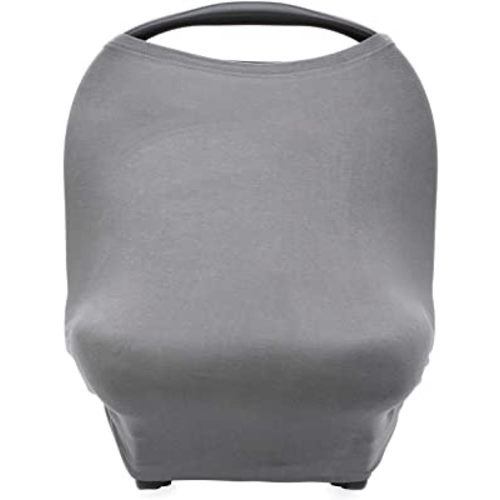 Parker Baby 4 in 1 Car Seat Cover for Girls and Boys - Stretchy Carseat Canopy, Nursing Cover, Grocery Cart Cover, High Chair Cover - Gray