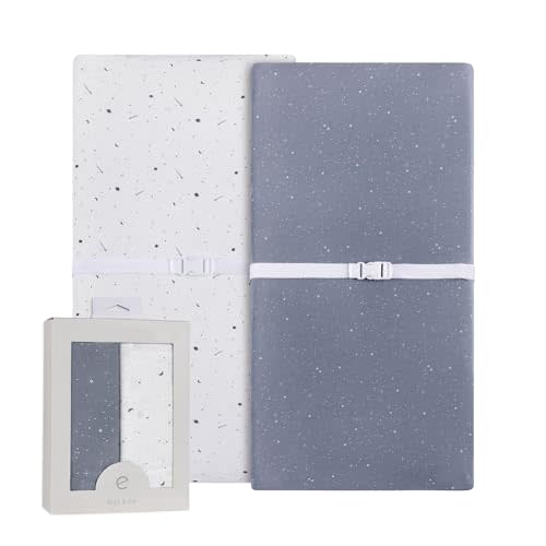 Ely’s & Co. Changing Pad Cover, Diaper Changing Table Sheets, 2 Pack, Cradle Sheet Set for Baby Boys, 100% Jersey Knit Cotton, Celestial Blue Collection, 32”x16”x5”