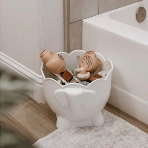 Bath Toy Storage - 2 Piece Baby Bathtub Toy Holder with Removable Base for Draining - Drying Kids Bucket Caddy Bathroom Shower Toy Organizer for Baby Bath Toys Outside Tube (Bath Buddy Toy Storage)