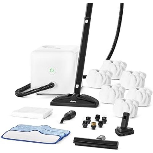 Dupray Neat Steam Cleaner with 22-Piece Accessory Kit – Versatile, Portable Steamer for Floors, Upholstery, Tiles, and More, removes 99.9% of Bacteria & Viruses* (incl. x6 Triangle Bonnets)