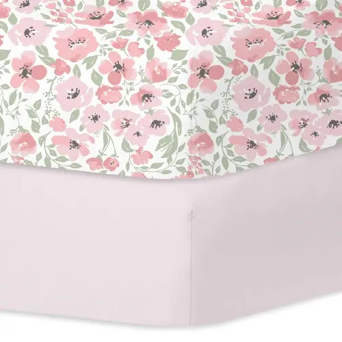 Little Grape Land Crib Sheets for Boys and Girls 2pk Baby Crib Fitted Sheet for Standard Size Crib and Toddler Mattress Super Soft Baby Sheet, Daliah