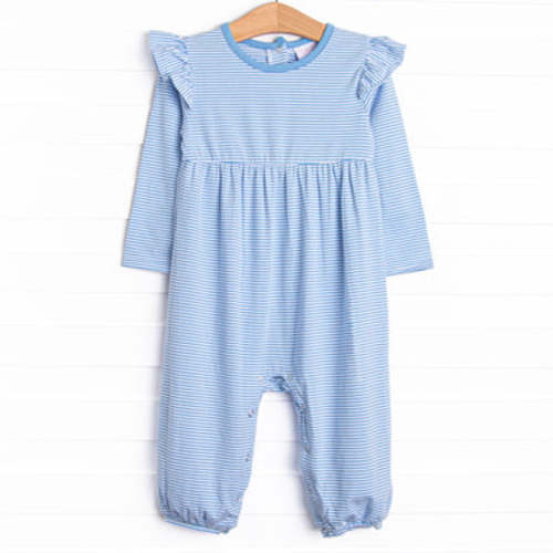 Gracie Romper, Medium Blue Stripe – Stitchy Fish
