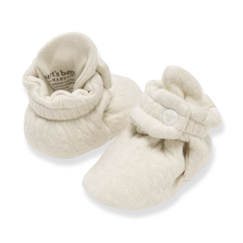 Organic Cotton Quilted Bee Baby Booties - Oat – Burt's Bees Baby