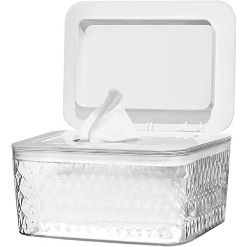 Wipes Dispenser Seal-Designed Wipe Dispenser Holder Wipes Case Box for Bathroom Keep Wipes Fresh, Dust-Proof & Non-Slip (6.7"x 4.7"x3.35")