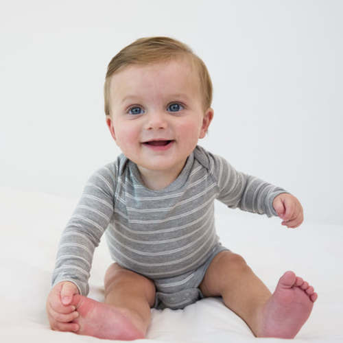 Light Heather Gray Stripes Bodysuit