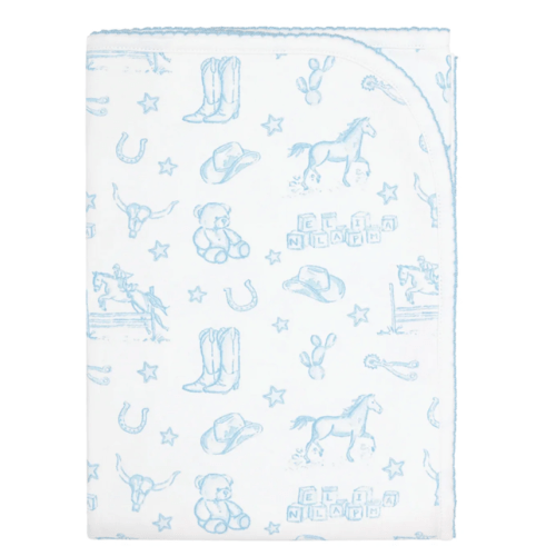 Blue Lone Star Toile Baby Collection