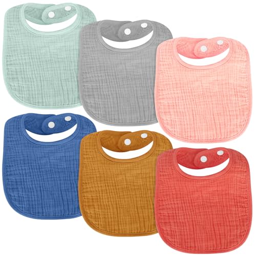 Accmor Muslin Baby Drool Bibs 6 Pack Baby Bandana Drool Bibs Soft Cotton Baby Bandana Bibs for Teething Drooling